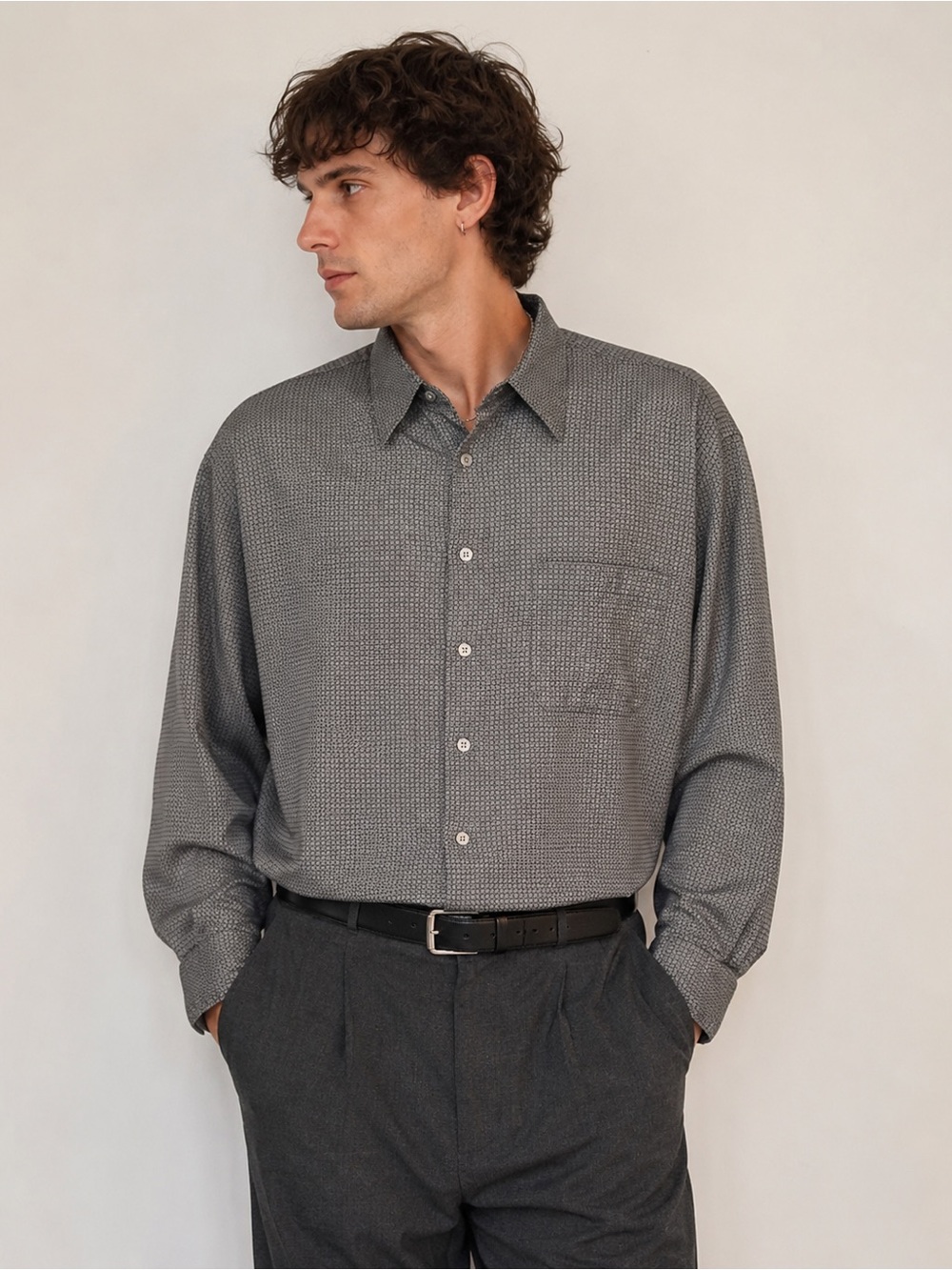 Hugo Boss Luxe Minimalist Geometric Button Up Dadcore Shirt XL Big and Tall